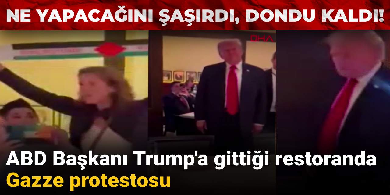 abd baskani trumpa gittigi restoranda gazze protestosu EGMwR2m4